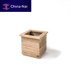 Teak planter FERDY 50squarecontemporaryoutdoor