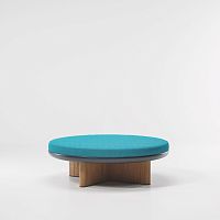 Contemporary ottoman CALAacrylic fabricteakround