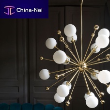 Contemporary chandelier 01 VERSION 1blown glasspolished brassbrass