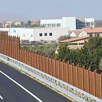 Noise barrier with modular panels COR-TEN® steelroad