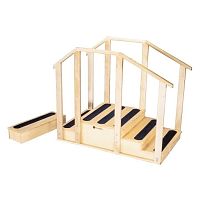 One-sided rehabilitation staircase AM-680with 2 handrails