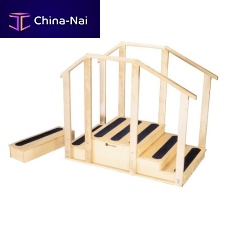 One-sided rehabilitation staircase AM-680with 2 handrails