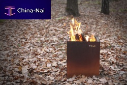 Wood-burning fire pit S35COR-TEN® steel
