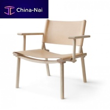 Contemporary armchair DECEMBER XL LOUNGEcanvasleatheroak