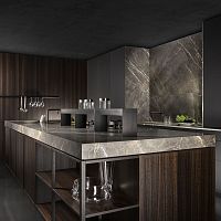 Contemporary kitchen KUADRAeucalyptusmarblebrass