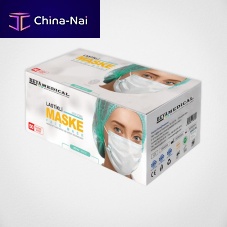 Polypropylene surgical mask fiberglass-freeadultbox of 50