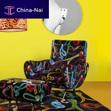 Contemporary armchair fabricmetalmulti-color