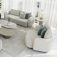 Contemporary armchair GEM 300fabricwith removable cushionwhite