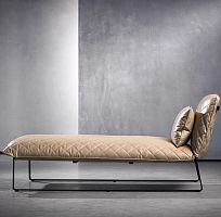 Contemporary chaise longue KEKKE fabricleatherpowder-coated steel