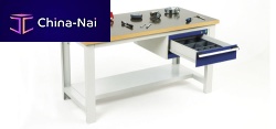 Wooden workbench max. 1 200 kg | Cubio seriesmodularmulti-drawer