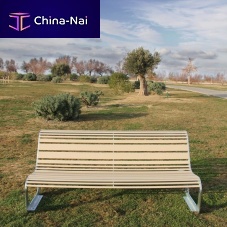 Contemporary garden bench MOKO ECOgalvanised steelPVCwith backrest
