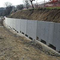 Concrete retaining wall L-SHAPED WALLSmodularprefabfor bridge construction