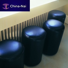 Contemporary stool LEGER TUBEleatherfabriccentral base
