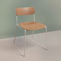 Contemporary chair SEN 77,1indooroaklacquered metal steel base