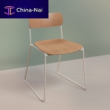 Contemporary chair SEN 77,1indooroaklacquered metal steel base