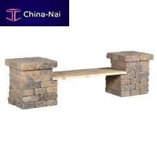 Traditional public bench BERKLEYwoodenconcrete