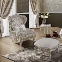 Traditional armchair TIFFANYfabricsolid woodwing