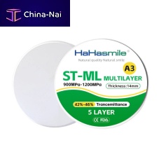 Zirconia dental material 98mm ST Multilayerfor dental bridgesfor implant abutmentsfor dental crowns