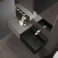 Wall-mounted washbasin CUBIK_03compositewith shelfrectangular