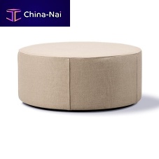 Contemporary ottoman MONOfabricleatherround