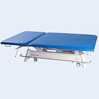 Electric Bobath table Manumedon casterswith adjustable height backrest2-section