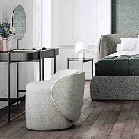 Contemporary pouf Guestfabricrectangulargray