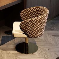 Contemporary chair Fortuneindoorvelvetiron base