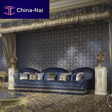 Classic sofa 14416fabricblue4-seater
