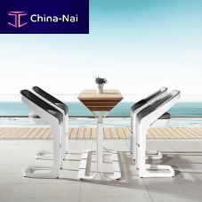 Contemporary bar chair ONDAoutdoorSunbrella®aluminum base