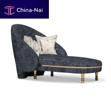 Contemporary chaise longue Chalcedonyfabricpolished brasscommercial