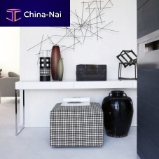 Contemporary pouf P60fabricleathersquare