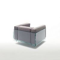 Contemporary armchair CRYSTAL LOUNGE fabricglasstransparent