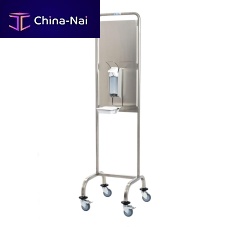 Hygiene station on casters HYGMOBILwith hand sanitizer holder