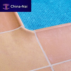 Porcelain stoneware swimming pool coping non-slipcorner