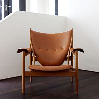 Scandinavian design armchair CHIEFTAINleatherteakwalnut
