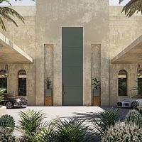 Entry door COLOSSOaluminumpivotingcontemporary