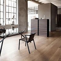 Contemporary chair BAI LUindoorleatherash