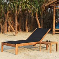 Contemporary sun lounger AQUARIVAteakcommercialadjustable backrest