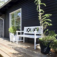 Traditional garden bench Rosenborg mahoganyteakwith backrest
