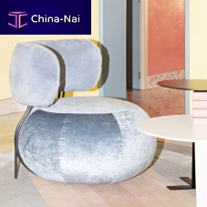 Contemporary fireside chair BABY GEOfabricwoodenmetal