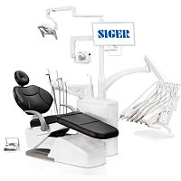 Dental unit with adjustable headrest S90with monitorwith hygiene systemwith intraoral camera