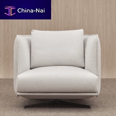 Contemporary armchair SERENEfabricwoodenwith removable cover