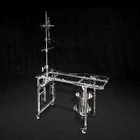 Operating table armrest height-adjustableon casters