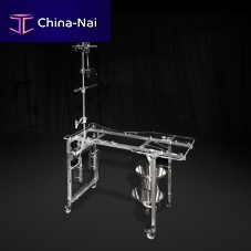 Operating table armrest height-adjustableon casters
