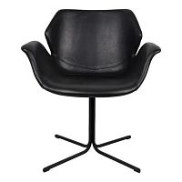 Contemporary armchair NIKKI synthetic leatherpowder-coated steelblack