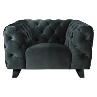 Chesterfield armchair Rocco LACfabricleathergreen