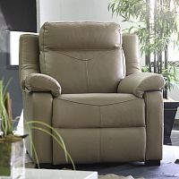 Contemporary relaxing armchair Albaleatherwith footrestreclining