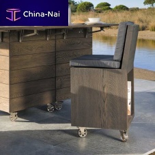 Contemporary garden chair outdoorSunbrella®oak base