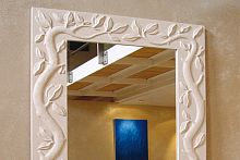 Wall-mounted bathroom mirror contemporaryrectangularwooden