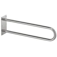 Stainless steel grab bar BISKAU-shapedwall-mountedfor sanitary facilities